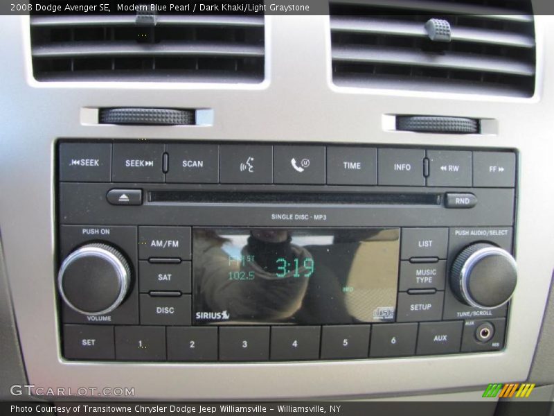 Modern Blue Pearl / Dark Khaki/Light Graystone 2008 Dodge Avenger SE