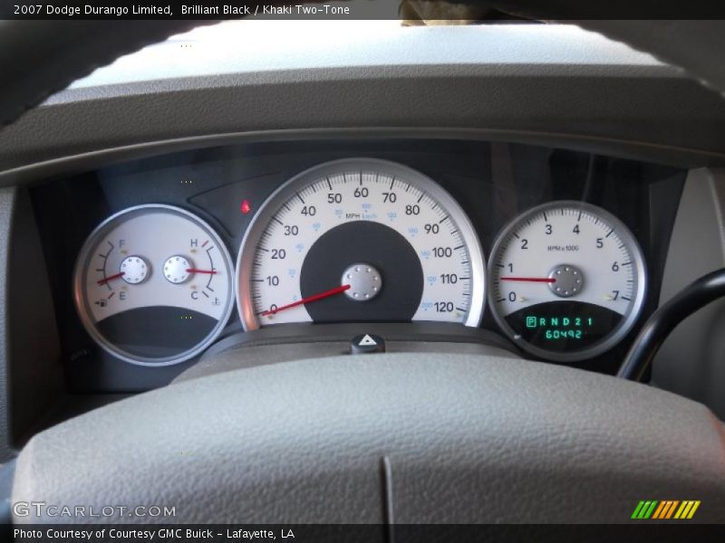 Brilliant Black / Khaki Two-Tone 2007 Dodge Durango Limited