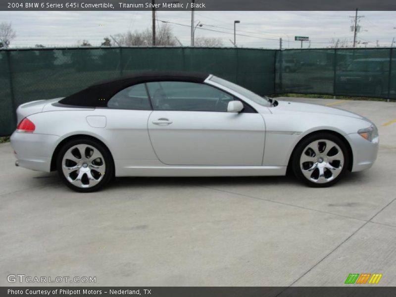 Titanium Silver Metallic / Black 2004 BMW 6 Series 645i Convertible