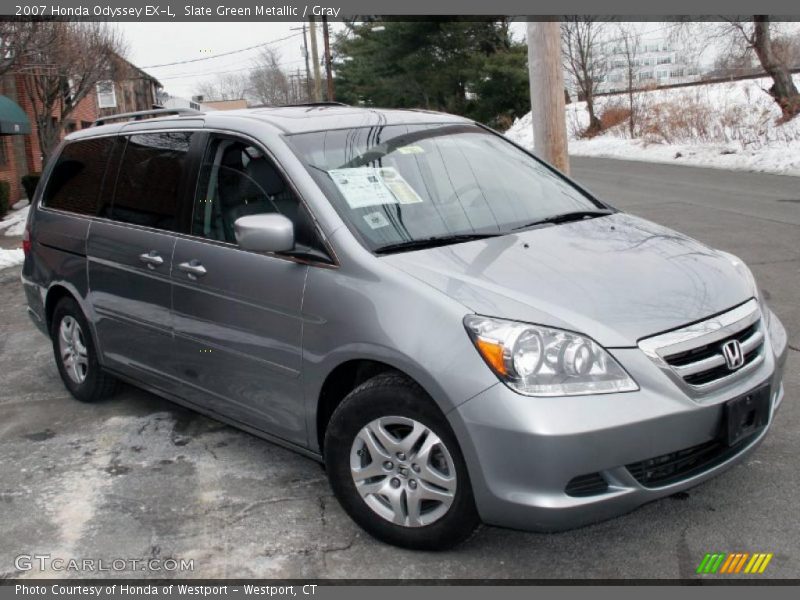 Slate Green Metallic / Gray 2007 Honda Odyssey EX-L