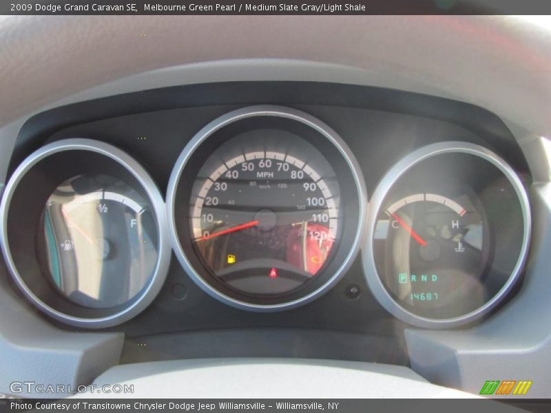 Melbourne Green Pearl / Medium Slate Gray/Light Shale 2009 Dodge Grand Caravan SE