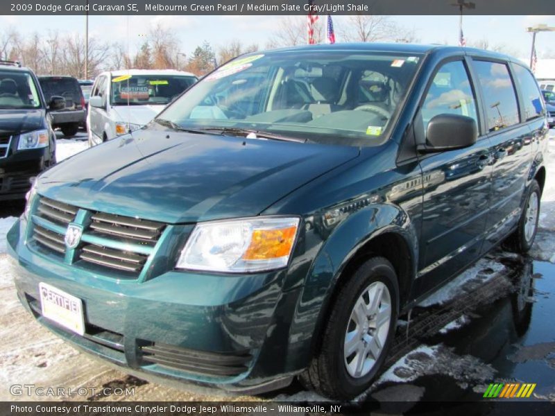 Melbourne Green Pearl / Medium Slate Gray/Light Shale 2009 Dodge Grand Caravan SE