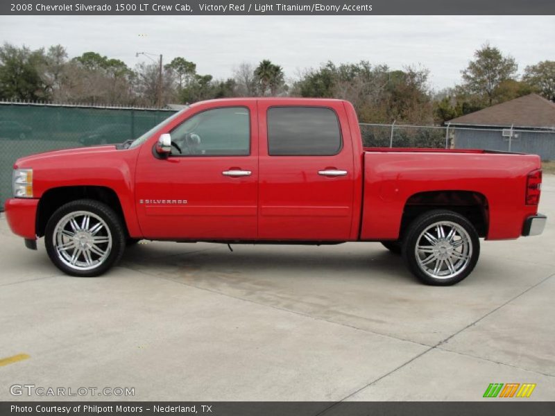 Victory Red / Light Titanium/Ebony Accents 2008 Chevrolet Silverado 1500 LT Crew Cab