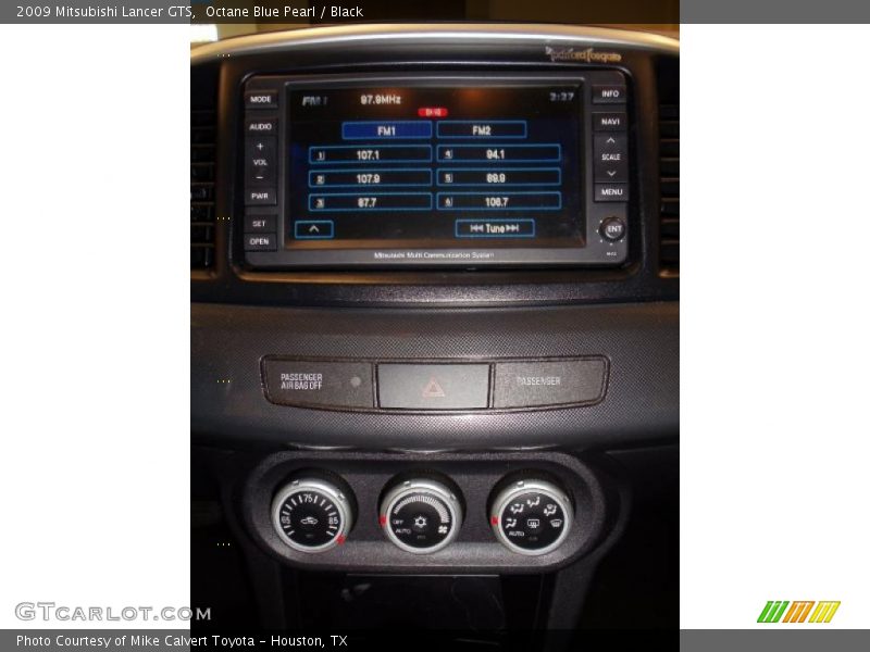 Octane Blue Pearl / Black 2009 Mitsubishi Lancer GTS