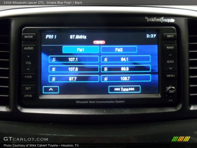 Octane Blue Pearl / Black 2009 Mitsubishi Lancer GTS