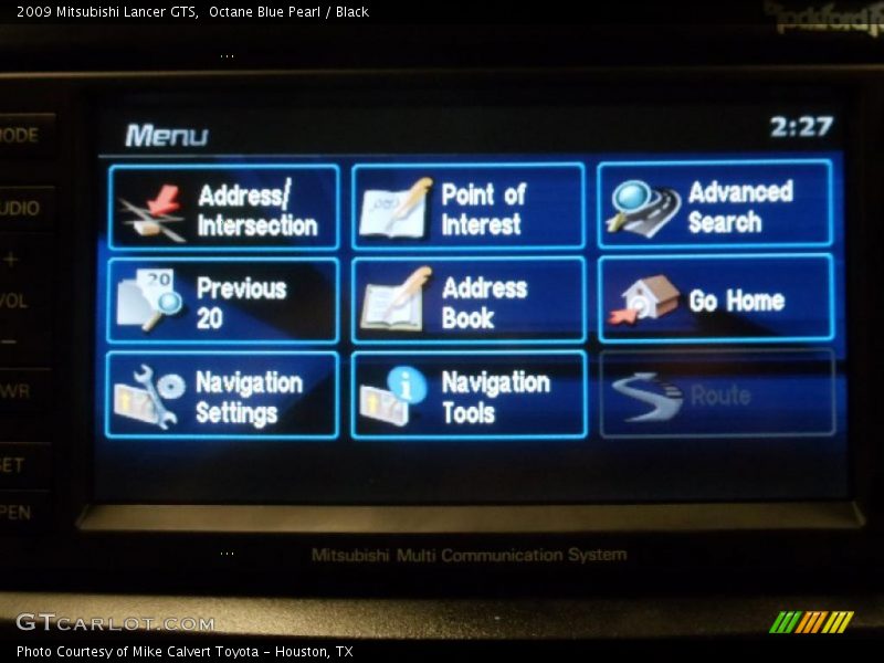 Octane Blue Pearl / Black 2009 Mitsubishi Lancer GTS