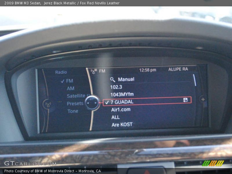 Jerez Black Metallic / Fox Red Novillo Leather 2009 BMW M3 Sedan