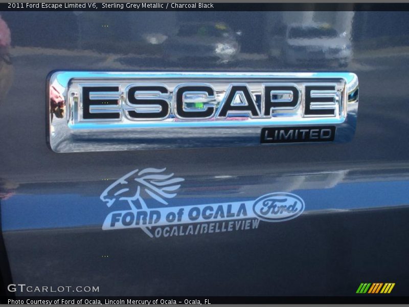 Sterling Grey Metallic / Charcoal Black 2011 Ford Escape Limited V6