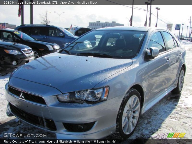 Apex Silver Metallic / Black 2010 Mitsubishi Lancer Sportback GTS