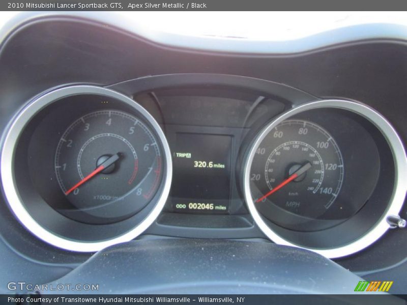 Apex Silver Metallic / Black 2010 Mitsubishi Lancer Sportback GTS
