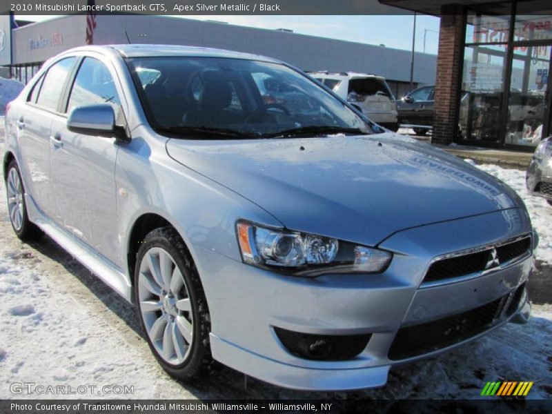 Apex Silver Metallic / Black 2010 Mitsubishi Lancer Sportback GTS