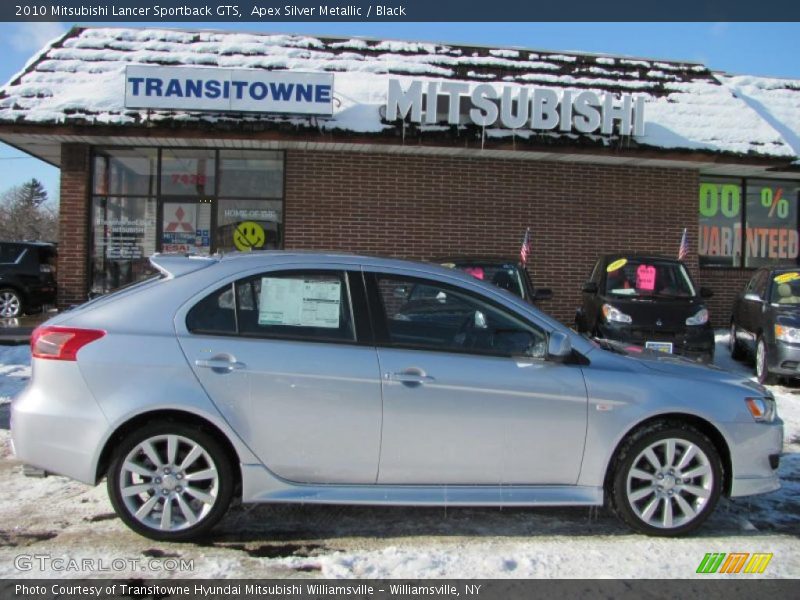 Apex Silver Metallic / Black 2010 Mitsubishi Lancer Sportback GTS
