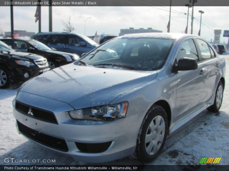 Apex Silver Metallic / Black 2010 Mitsubishi Lancer DE