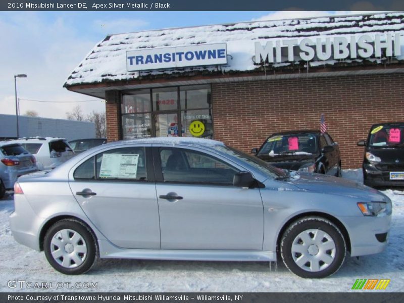 Apex Silver Metallic / Black 2010 Mitsubishi Lancer DE