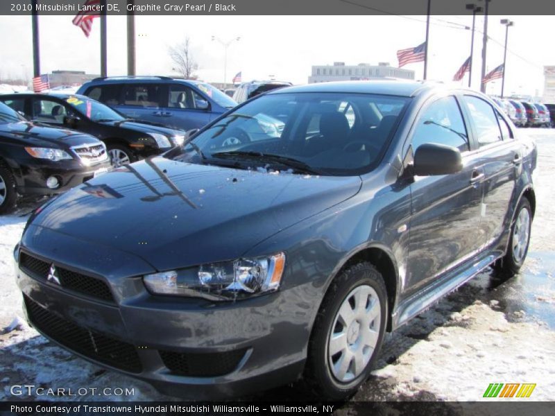 Graphite Gray Pearl / Black 2010 Mitsubishi Lancer DE