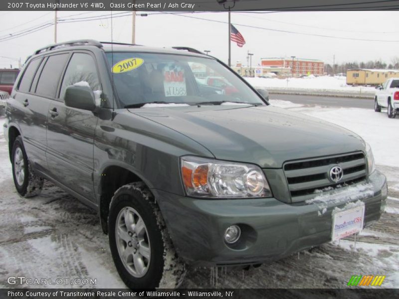 Oasis Green Pearl / Ash Gray 2007 Toyota Highlander V6 4WD