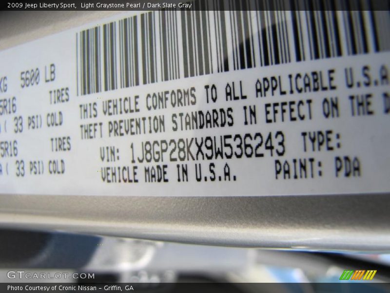 Light Graystone Pearl / Dark Slate Gray 2009 Jeep Liberty Sport