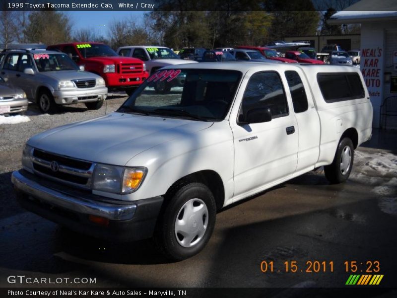 White / Gray 1998 Toyota Tacoma Extended Cab