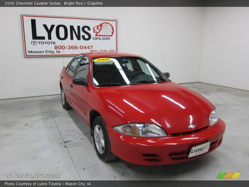Bright Red / Graphite 2000 Chevrolet Cavalier Sedan