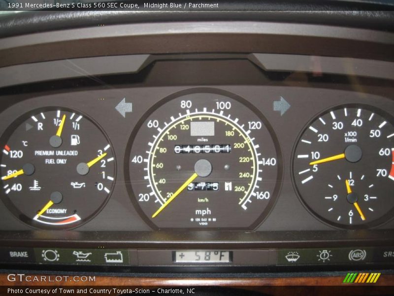  1991 S Class 560 SEC Coupe 560 SEC Coupe Gauges