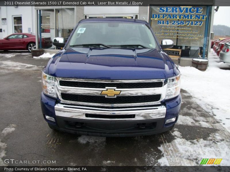 Laser Blue Metallic / Ebony 2011 Chevrolet Silverado 1500 LT Extended Cab 4x4