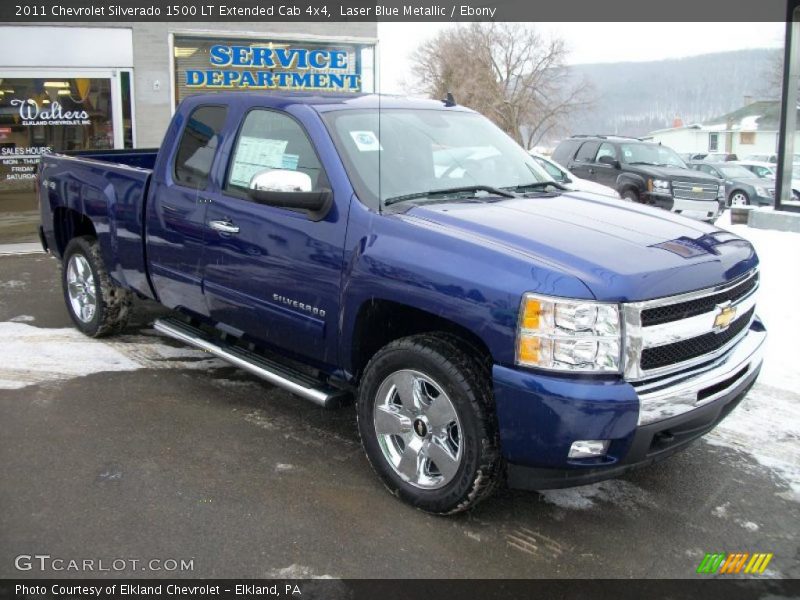 Laser Blue Metallic / Ebony 2011 Chevrolet Silverado 1500 LT Extended Cab 4x4