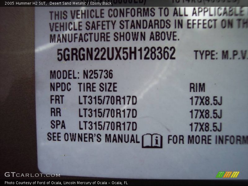 Desert Sand Metallic / Ebony Black 2005 Hummer H2 SUT