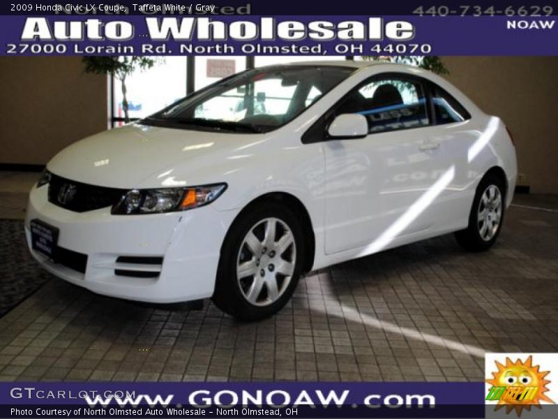 Taffeta White / Gray 2009 Honda Civic LX Coupe