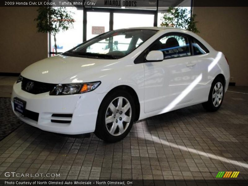 Taffeta White / Gray 2009 Honda Civic LX Coupe