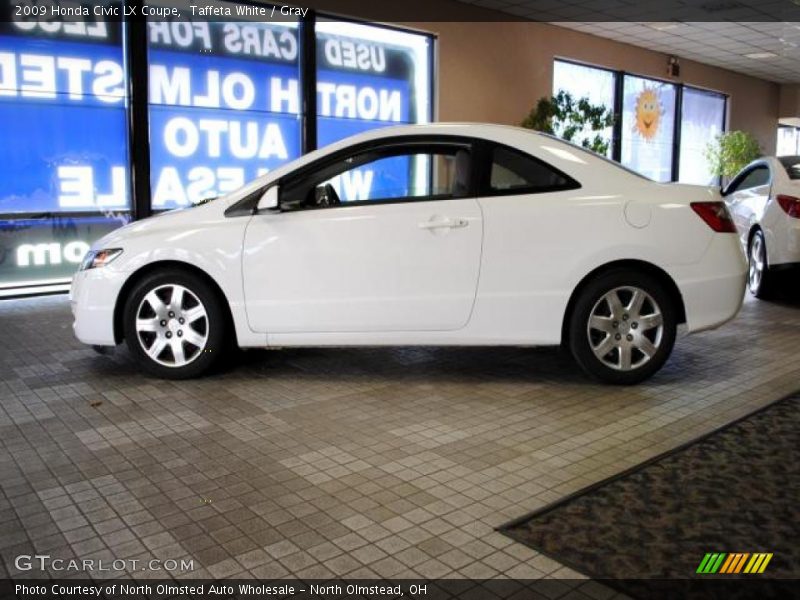 Taffeta White / Gray 2009 Honda Civic LX Coupe