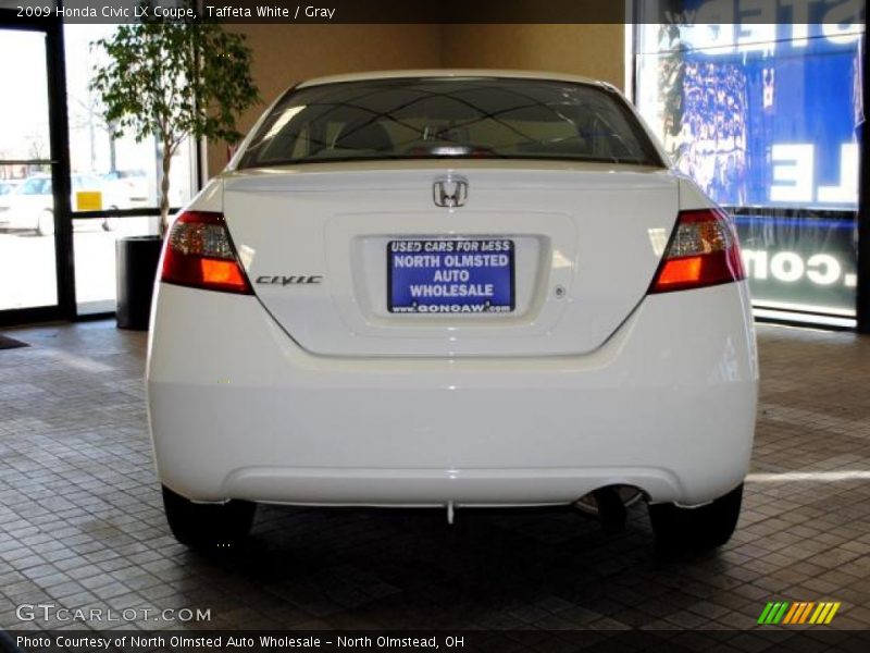Taffeta White / Gray 2009 Honda Civic LX Coupe