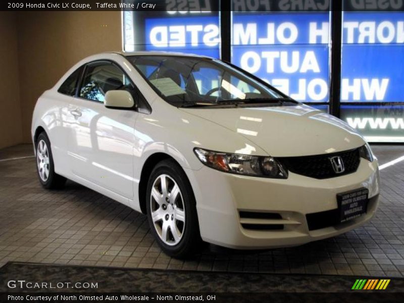 Taffeta White / Gray 2009 Honda Civic LX Coupe
