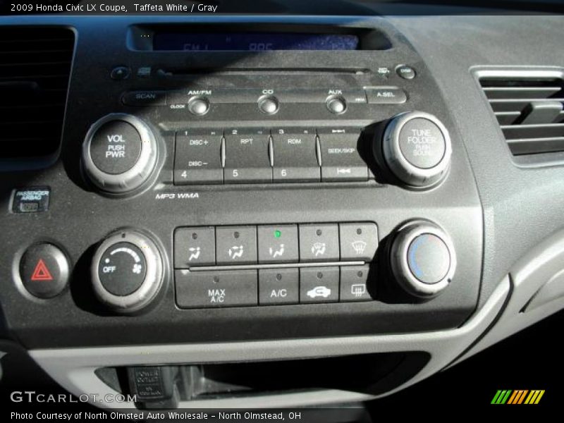 Taffeta White / Gray 2009 Honda Civic LX Coupe