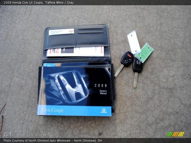 Taffeta White / Gray 2009 Honda Civic LX Coupe