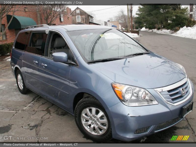 Ocean Mist Metallic / Gray 2008 Honda Odyssey EX-L