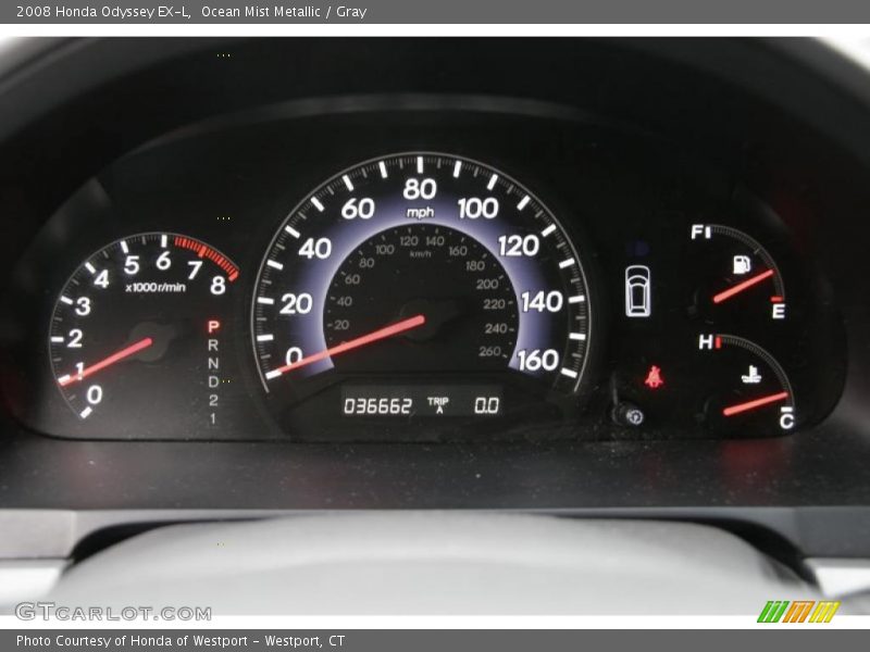 Ocean Mist Metallic / Gray 2008 Honda Odyssey EX-L