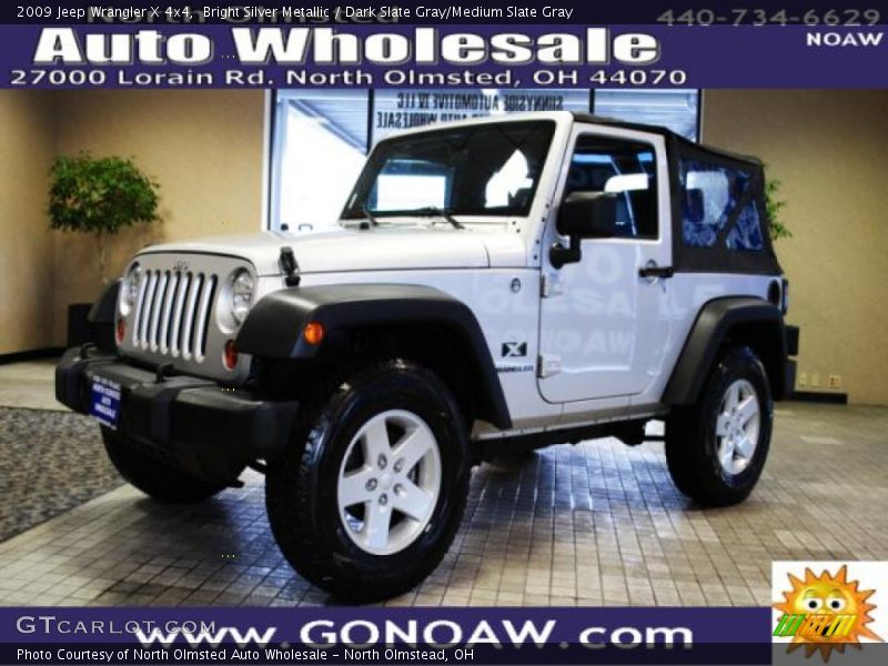 Bright Silver Metallic / Dark Slate Gray/Medium Slate Gray 2009 Jeep Wrangler X 4x4