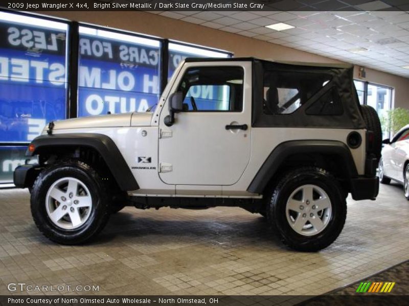 Bright Silver Metallic / Dark Slate Gray/Medium Slate Gray 2009 Jeep Wrangler X 4x4