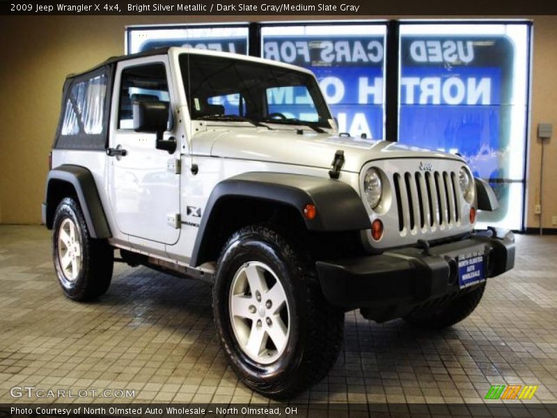 Bright Silver Metallic / Dark Slate Gray/Medium Slate Gray 2009 Jeep Wrangler X 4x4