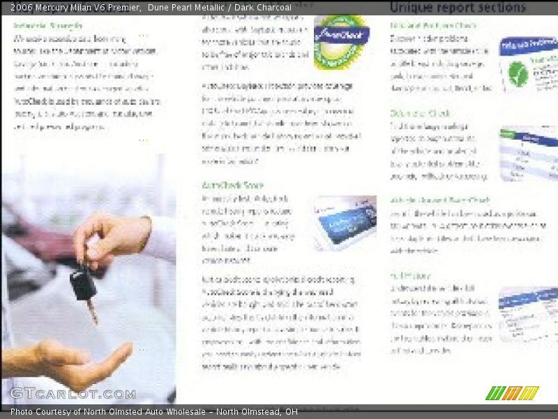 Dune Pearl Metallic / Dark Charcoal 2006 Mercury Milan V6 Premier