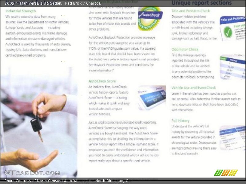 Red Brick / Charcoal 2009 Nissan Versa 1.8 S Sedan