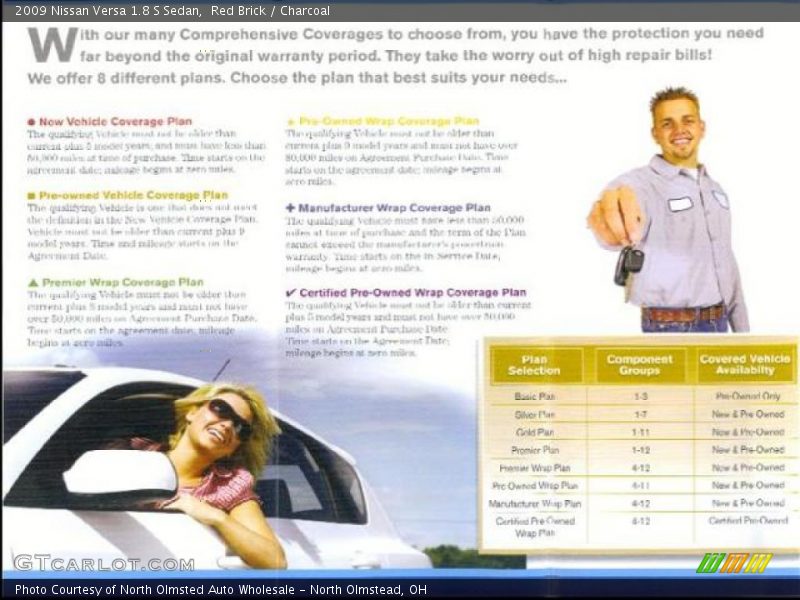 Red Brick / Charcoal 2009 Nissan Versa 1.8 S Sedan