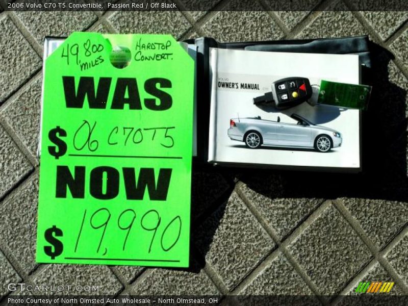 Passion Red / Off Black 2006 Volvo C70 T5 Convertible