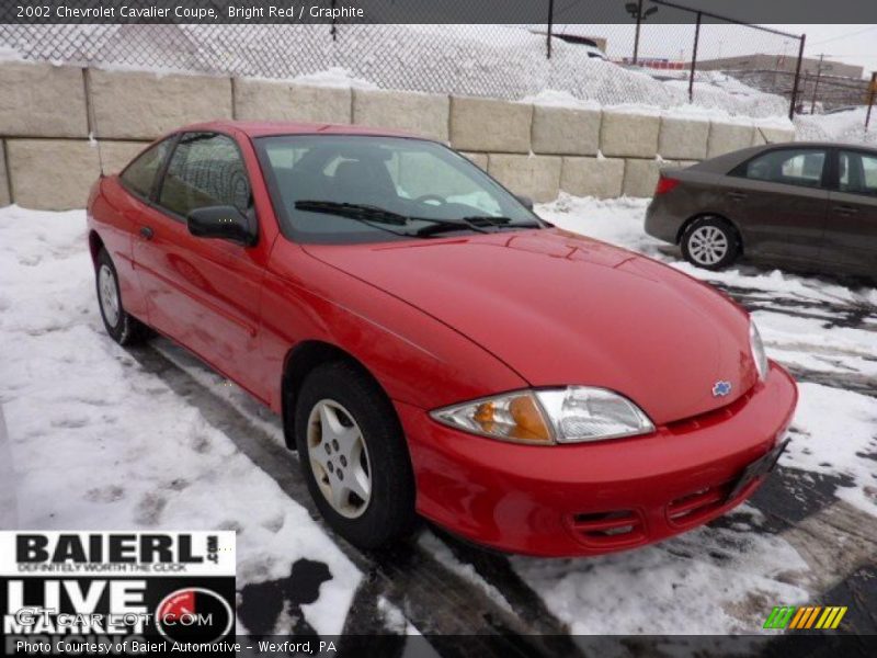 Bright Red / Graphite 2002 Chevrolet Cavalier Coupe
