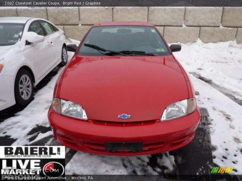 Bright Red / Graphite 2002 Chevrolet Cavalier Coupe