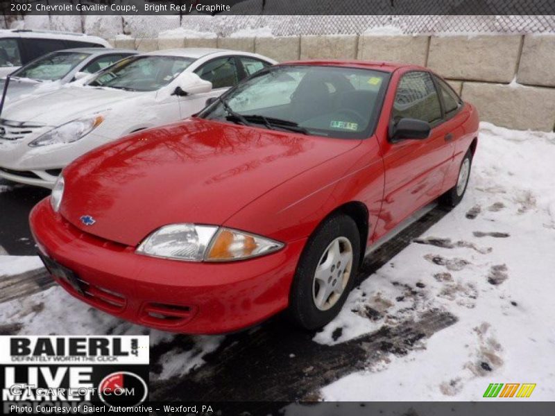 Bright Red / Graphite 2002 Chevrolet Cavalier Coupe