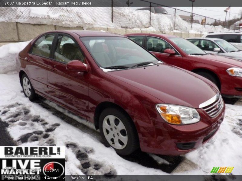 Radiant Red / Beige 2007 Kia Spectra EX Sedan