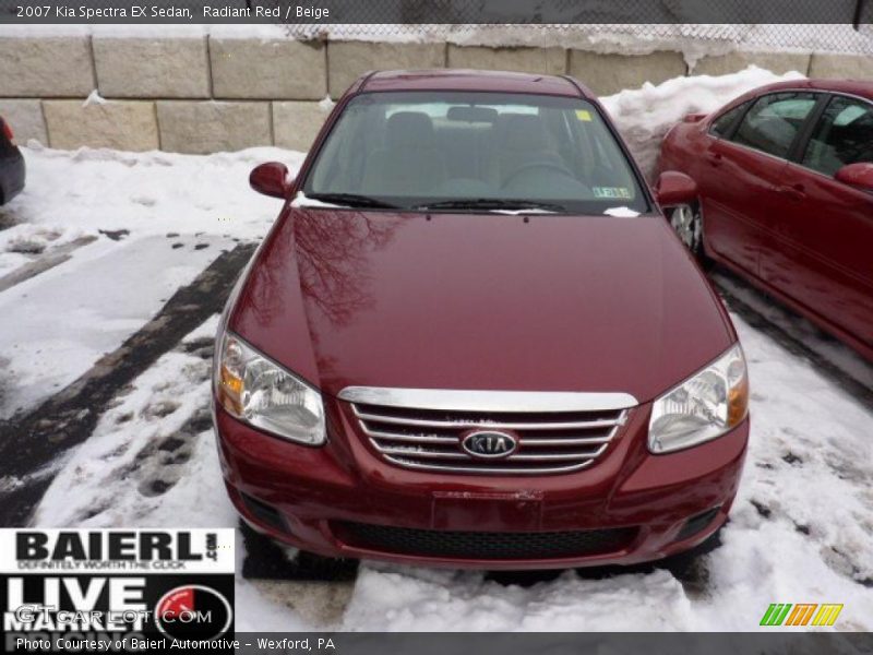 Radiant Red / Beige 2007 Kia Spectra EX Sedan