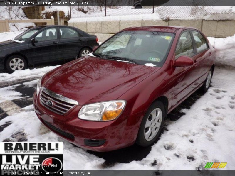 Radiant Red / Beige 2007 Kia Spectra EX Sedan