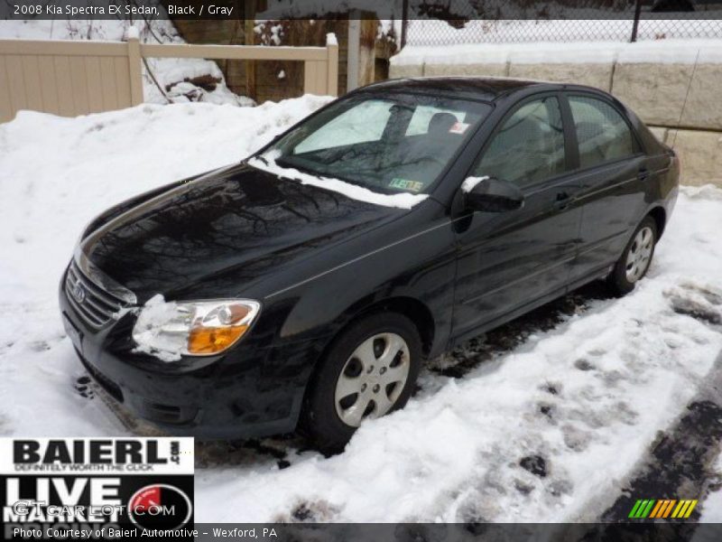 Black / Gray 2008 Kia Spectra EX Sedan